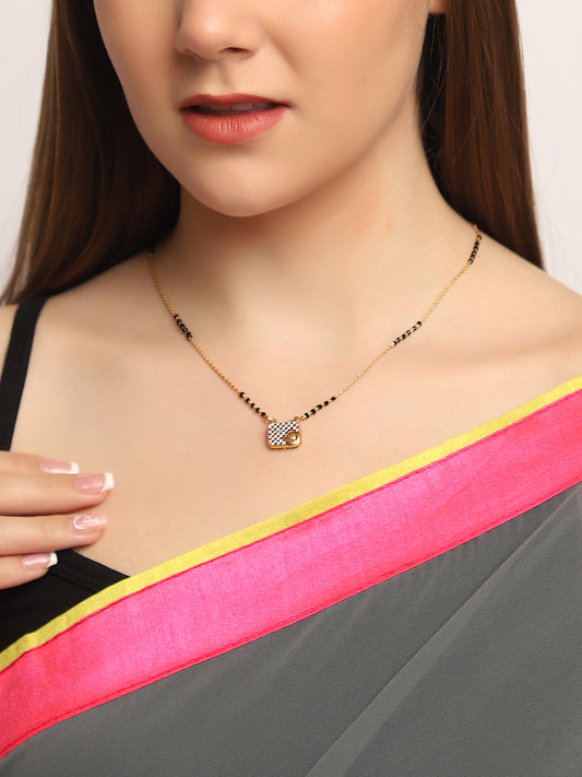 Spangel Fashion  old Plated American Diamond Mangalsutra in Wedding Design for Women