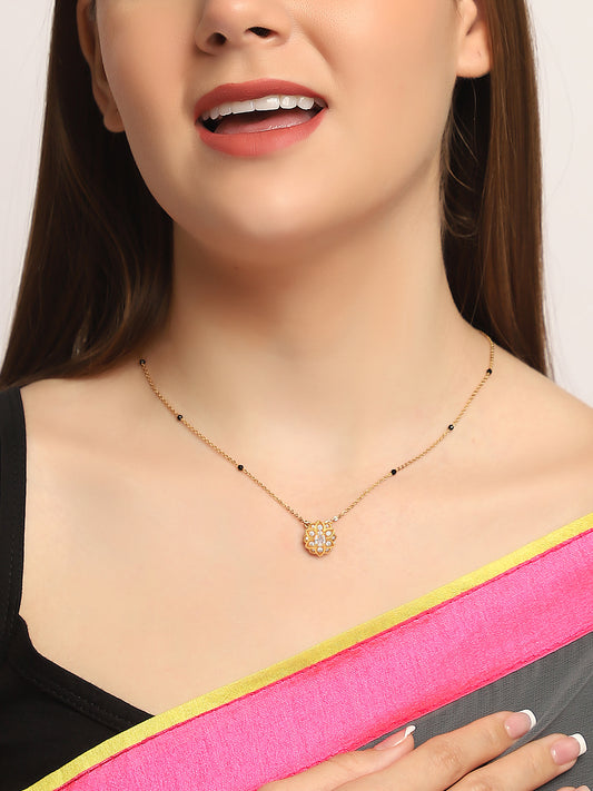 Spangel Fashion  old Plated American Diamond Mangalsutra in Wedding Design for Women