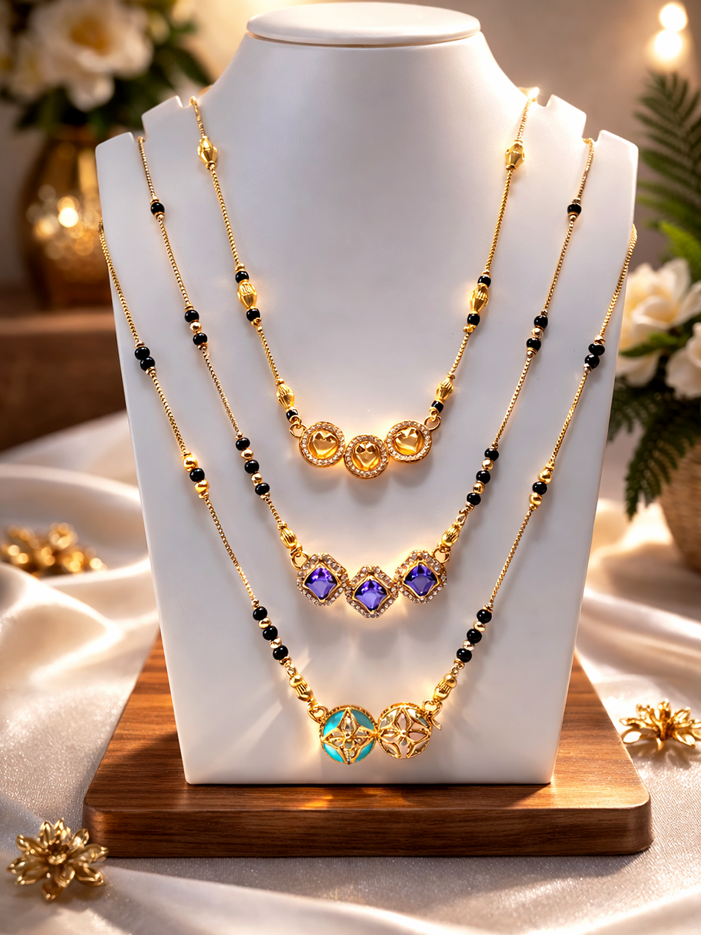 Bridal Special Gold Plated Mangalsutra Combo Set
