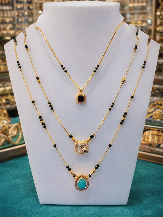 Bridal Special Gold Plated Mangalsutra Combo Set