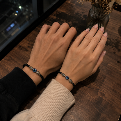 Unisex Evil Eye Bracelet Combo (Set of 2) – Protective Charm Couple Bracelets