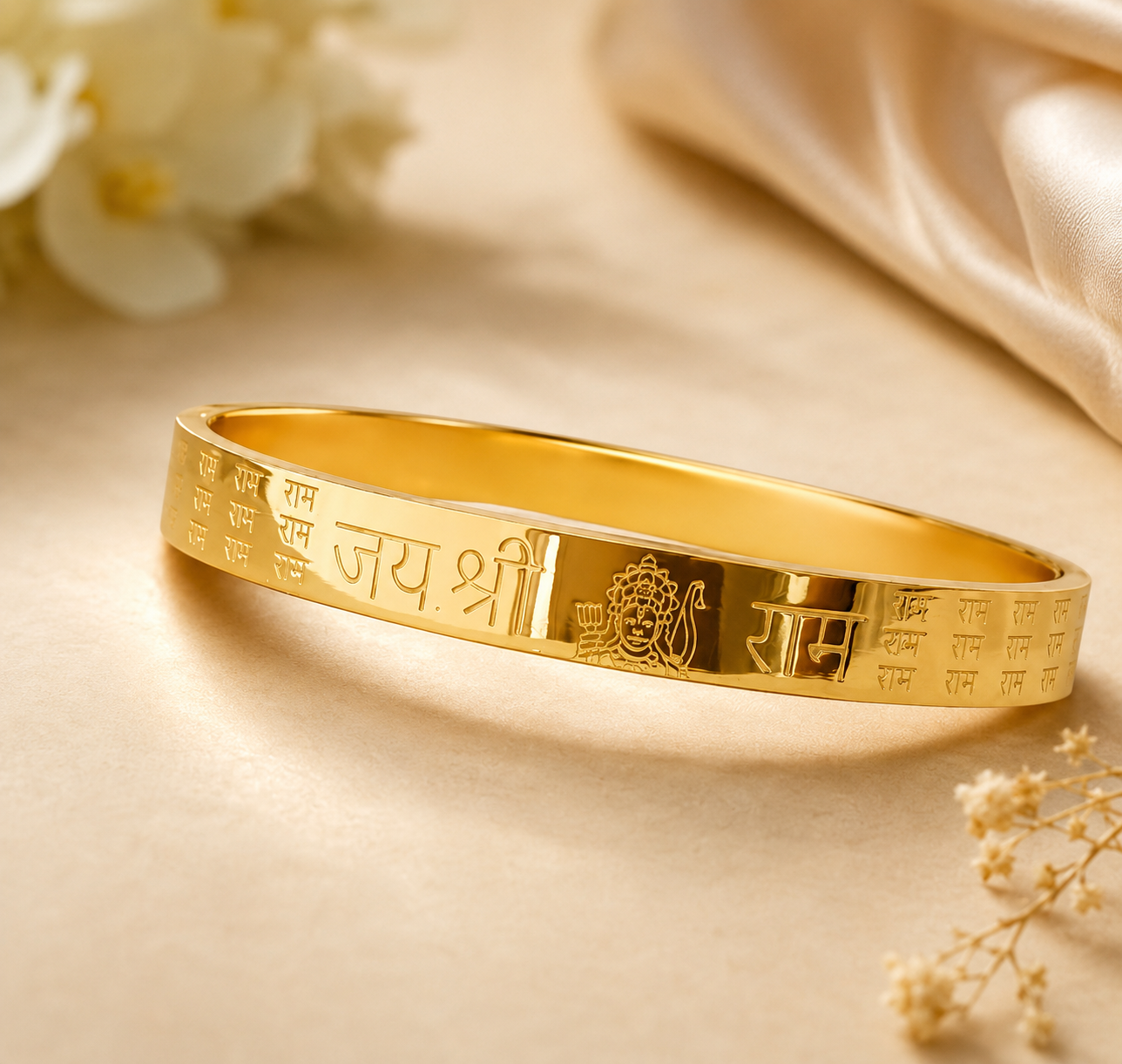 Jai Shree Ram Kada – IGP Gold Plated Devotional Kada for Strength & Protection