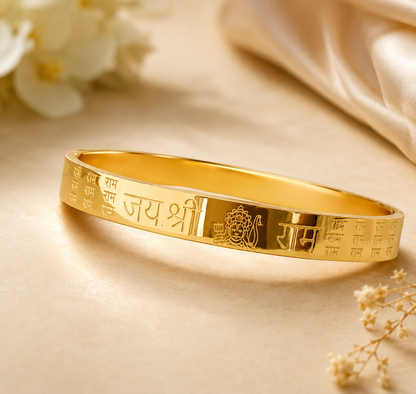 Jai Shree Ram Kada – IGP Gold Plated Devotional Kada for Strength & Protection