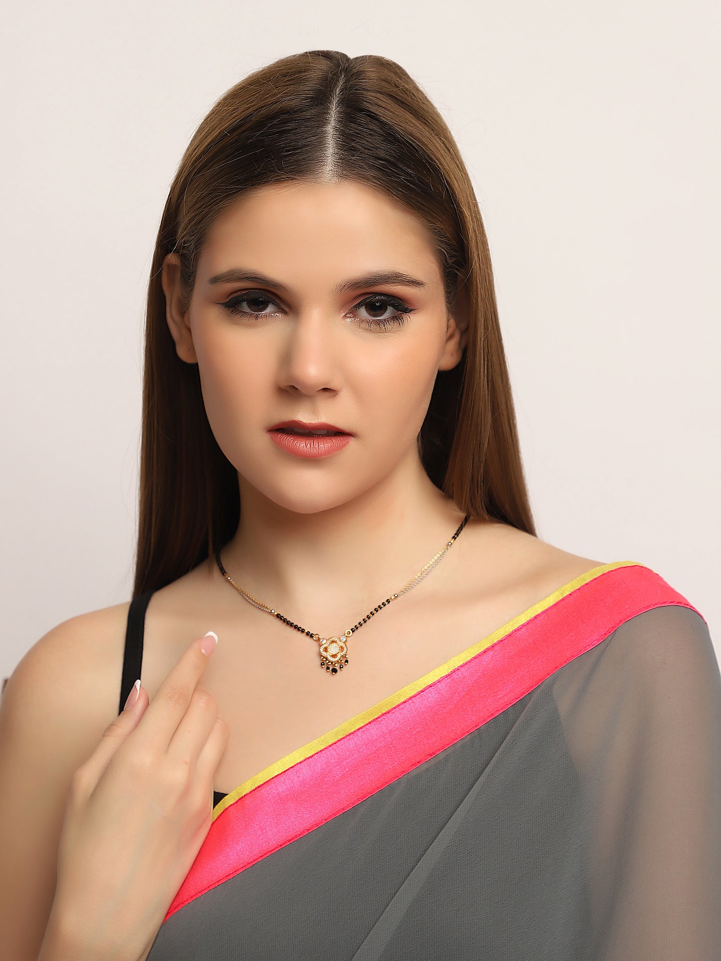 Elegant Stylish Party & Casual Wear Gold Plated American Diamond Mangalsutra