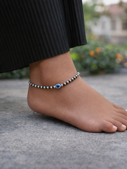 Premium stylish evil eye anklets for women, trendy design, lightweight, comfortable, perfect for daily wear, gifting, and protection from negativity.”