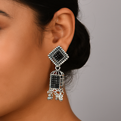 Antique silver jhumka