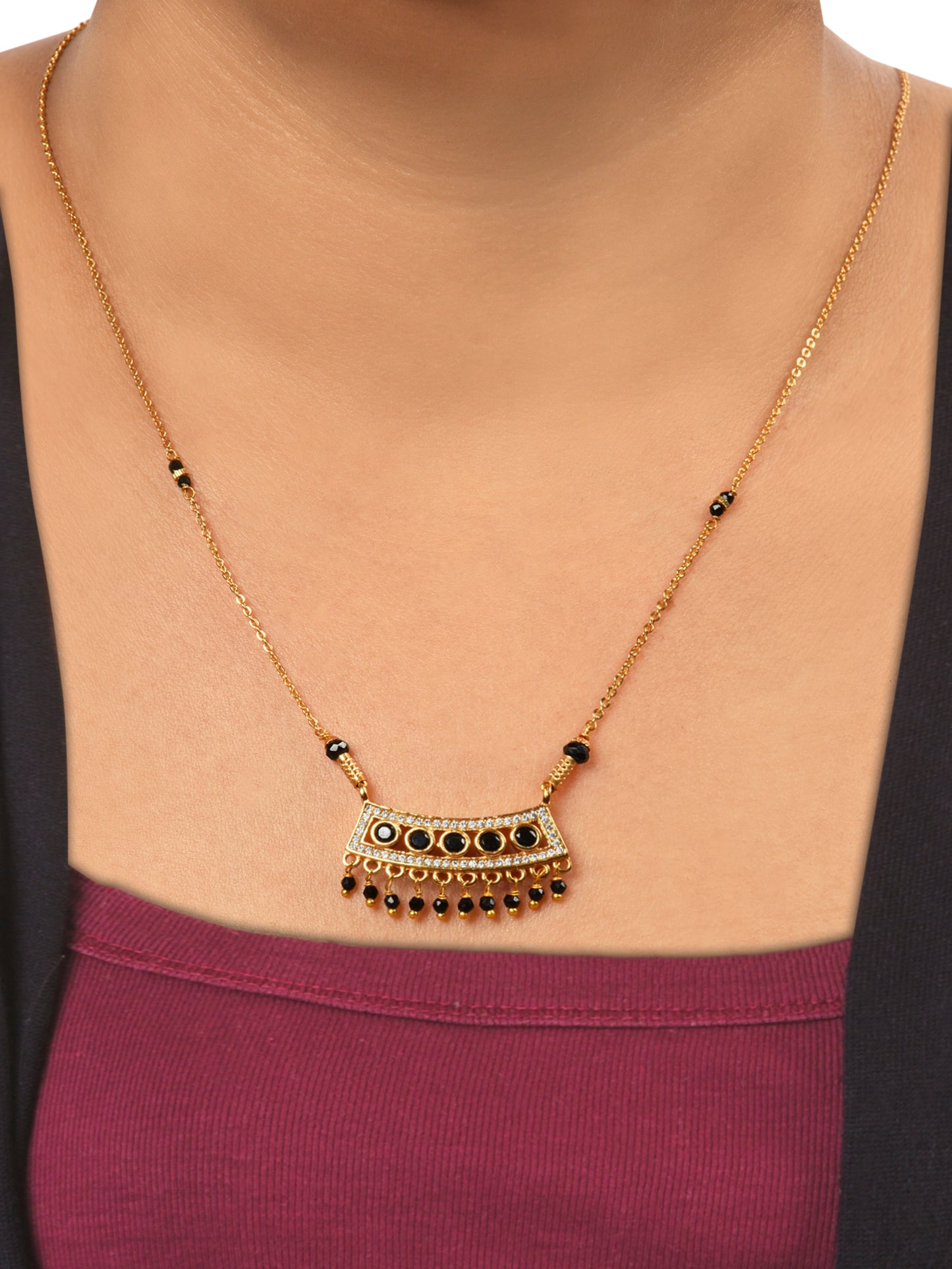 BLACK SWAROWSKI CRYSTAL  MANGALSUTRA