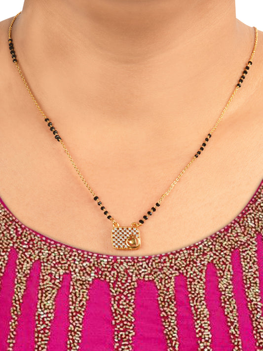 Spangel Fashion  old Plated American Diamond Mangalsutra in Wedding Design for Women