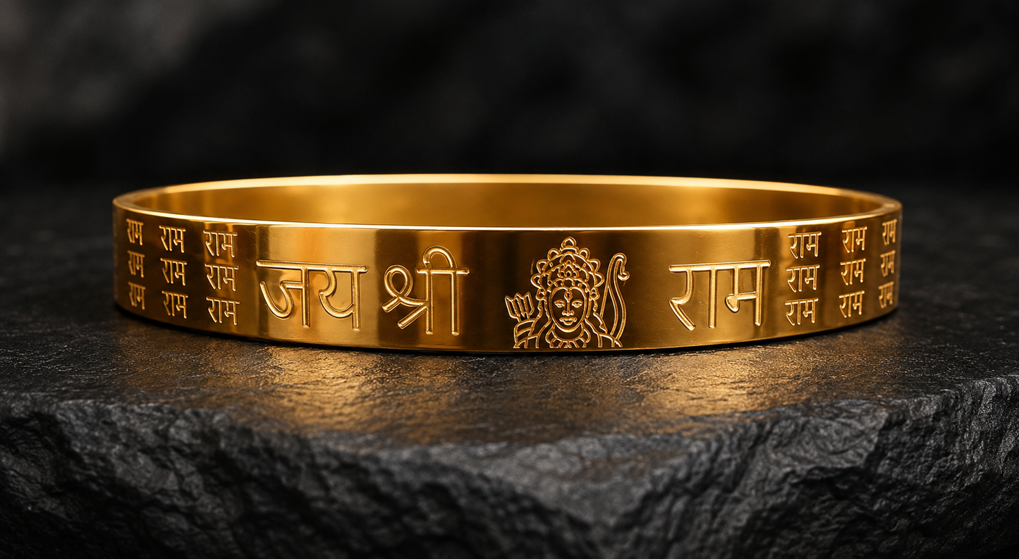 Jai Shree Ram Kada – IGP Gold Plated Devotional Kada for Strength & Protection