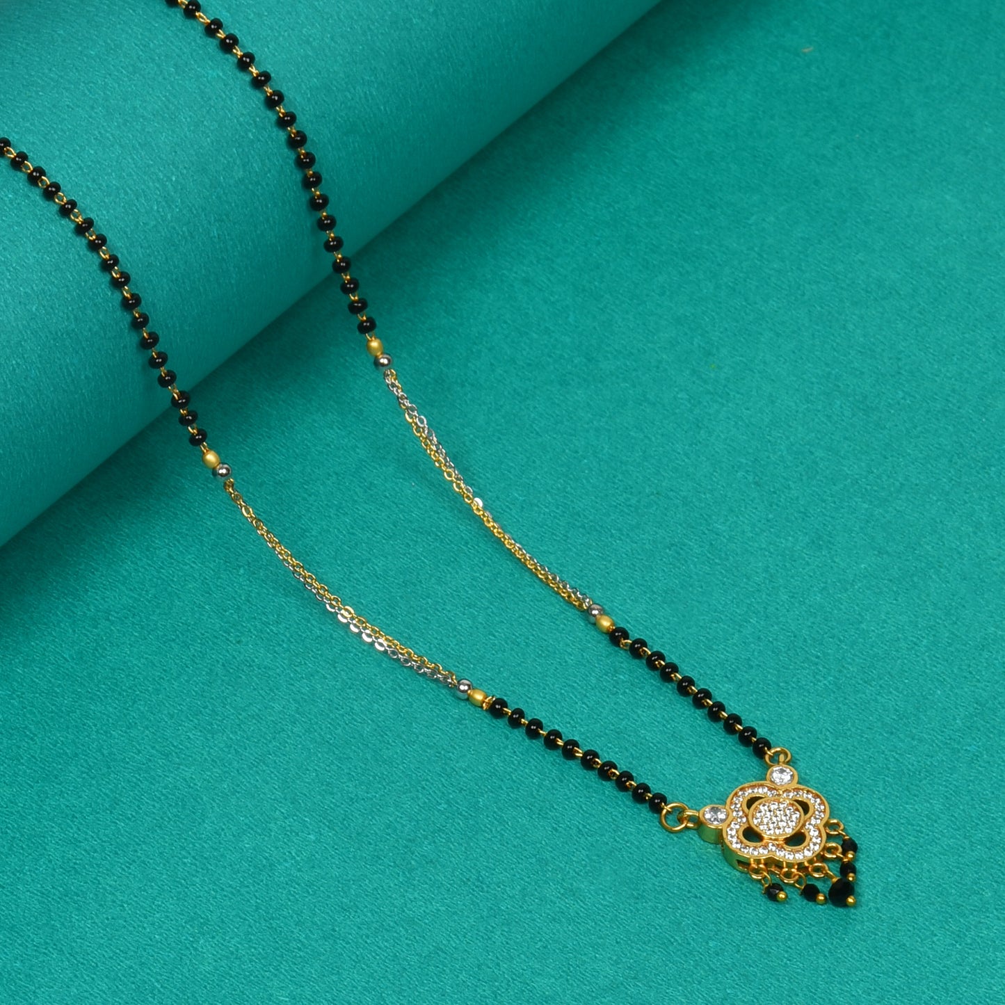 Elegant Stylish Party & Casual Wear Gold Plated American Diamond Mangalsutra