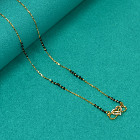 Traditional Gold Diamond Infinity Mangalsutra For Women and Girls Brass Mangalsutra