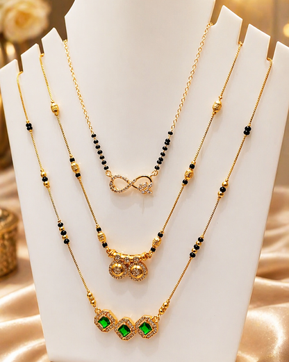 Elegant Gold Plated Mangalsutra Set for Women