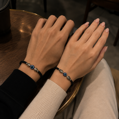 Unisex Evil Eye Bracelet Combo (Set of 2) – Protective Charm Couple Bracelets