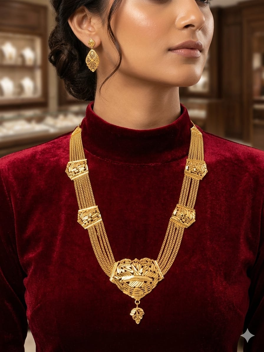 Designer Gold Look Necklace Set | Bridal & Festive Jewellery for Women